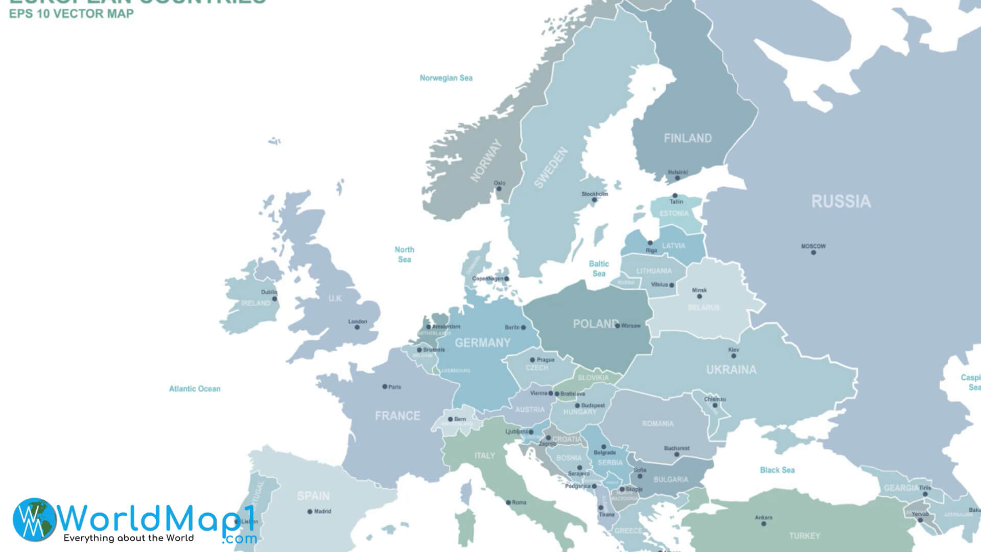 Latvia Map with Russia Border